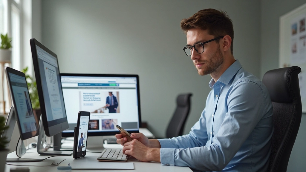 Ontwerper test responsive webshop op meerdere apparaten tegelijk: smartphone, tablet en monitor toonden dezelfde site